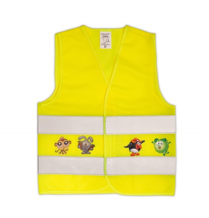 Gilet riflettente per bambini con immagini stampate