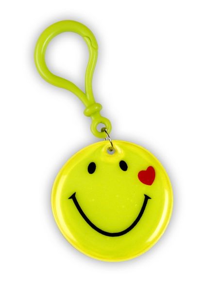 Ciondolo riflettente smiley giallo