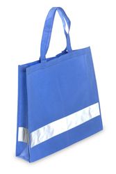 Borsa di colore blu con banda riflettente