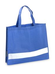 Borsa di colore blu con banda riflettente