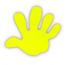 Adesivo riflettente MANO di colore giallo confezione da 5 pz