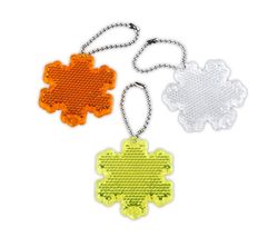 Ciondolo riflettente snowflake arancio